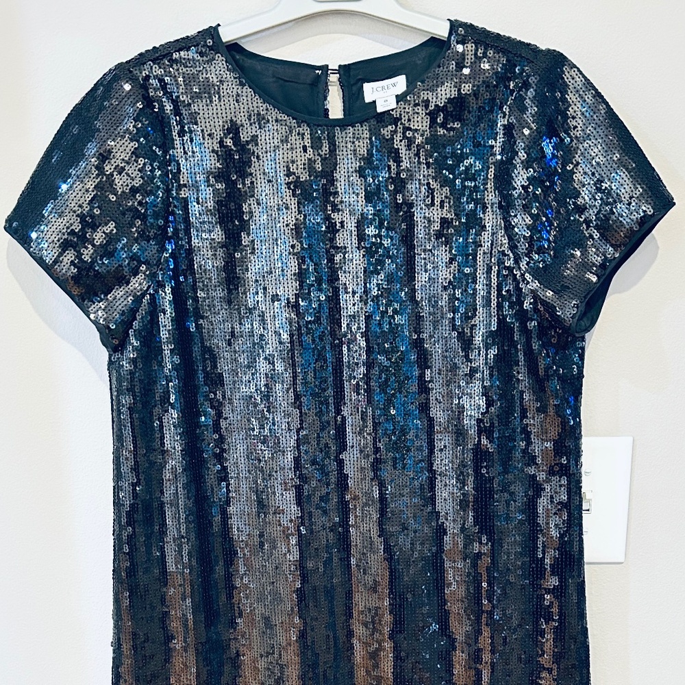 J Crew Black Sequin Dress